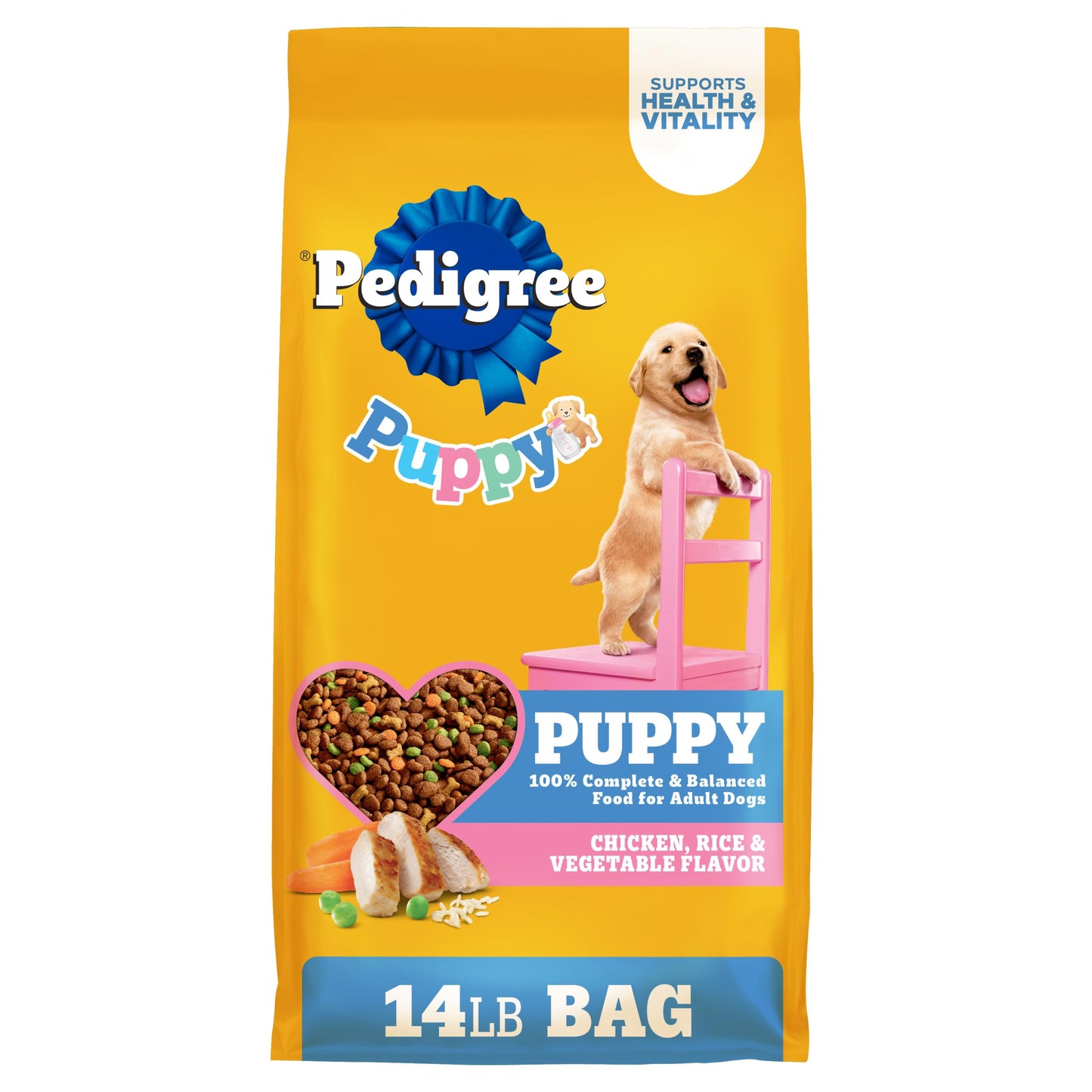 Pedigree Dry Puppy Food, Puppy Dry Food with Grilled Steak and Vegetable Flavor, 3.5 lb. Bag