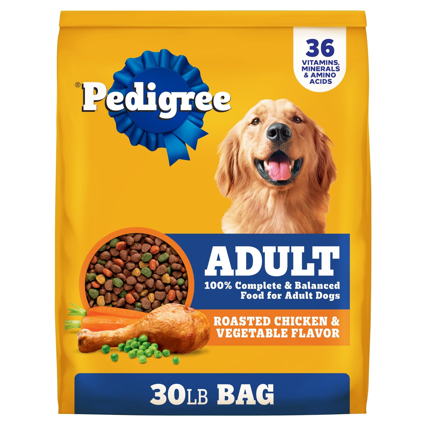 Pedigree Adult Dry Dog Food, Complete Nutrition, Grilled Steak & Vegetable Flavor, 18 lb. Bag