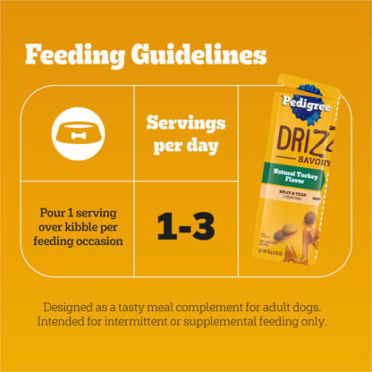 Pedigree Drizzlers for Dogs, Wet Dog Food Gravy Savory Sauce Multipack, 60g Dual-Serving Pouch, 16 Count, Pack of 2 (32 Pouches, 64 Servings Total)