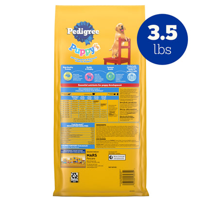 Pedigree Dry Puppy Food, Puppy Dry Food with Grilled Steak and Vegetable Flavor, 3.5 lb. Bag