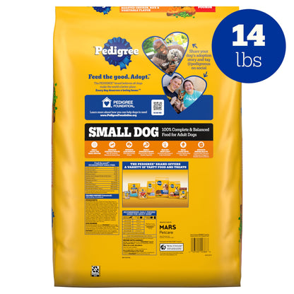 Pedigree Dry Dog Food for Adult Small Dogs, Grilled Steak and Vegetable Flavor, 14 lb. Bag