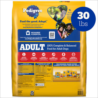 Pedigree Adult Dry Dog Food, Complete Nutrition, Grilled Steak & Vegetable Flavor, 18 lb. Bag
