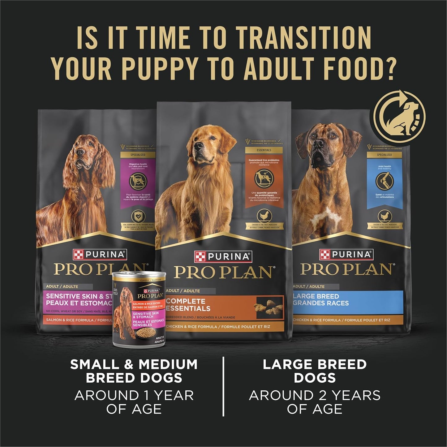 Purina Pro Plan Sport High Protein Wet Puppy Food Beef and Rice Entree and Chicken and Rice Entree Variety Pack - (Pack of 12) 13 oz. Cans