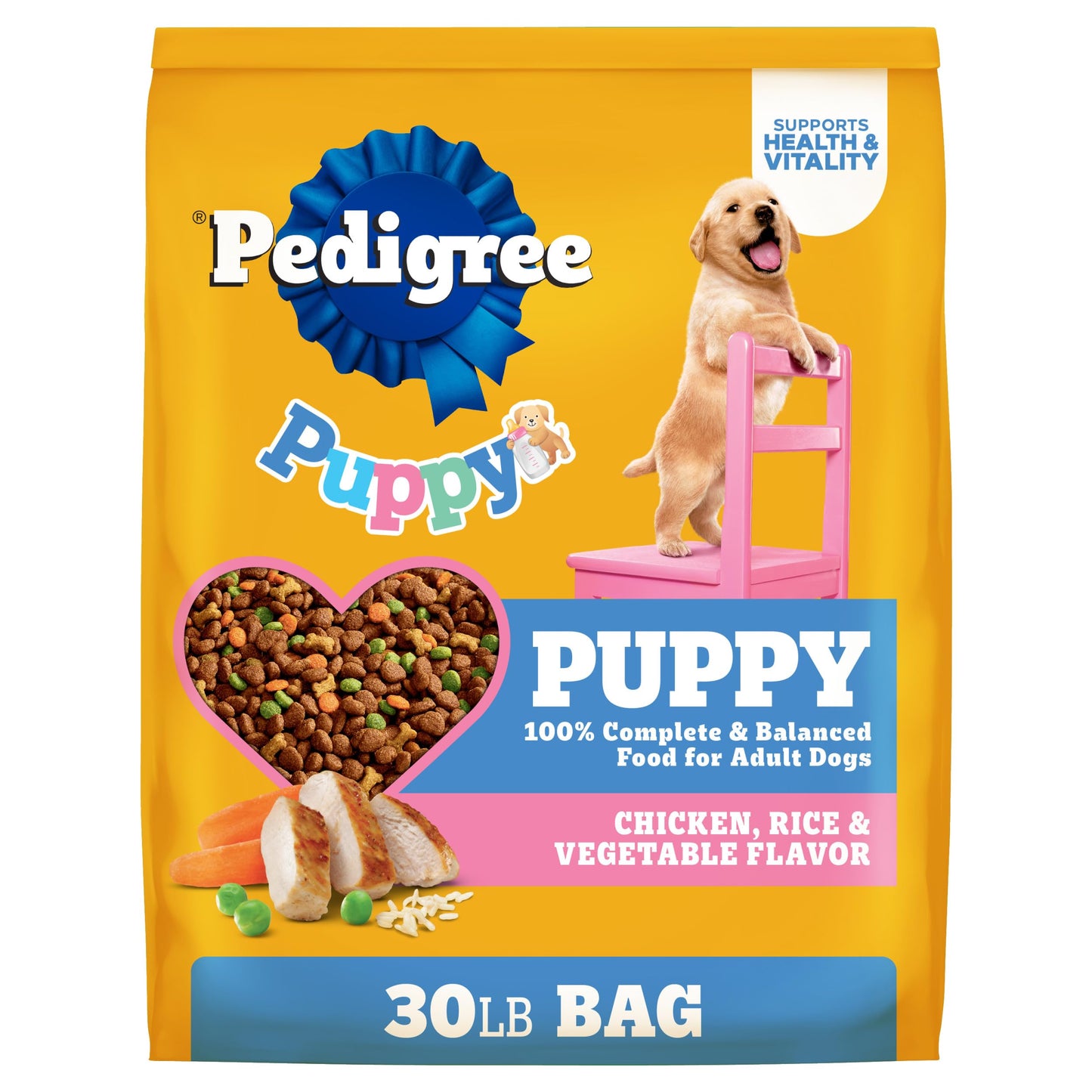 Pedigree Dry Puppy Food, Puppy Dry Food with Grilled Steak and Vegetable Flavor, 3.5 lb. Bag