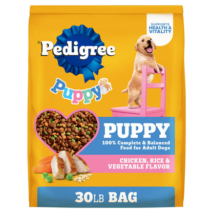Pedigree Dry Puppy Food, Puppy Dry Food with Grilled Steak and Vegetable Flavor, 3.5 lb. Bag